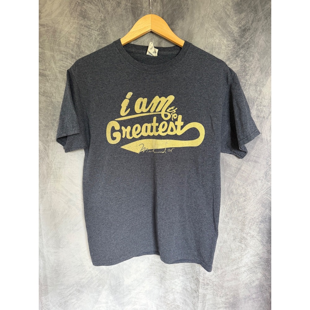 Jerzees Muhammad Ali‎ I Am The Greatest Graphic T-Shirt Mens Medium Gray Heather